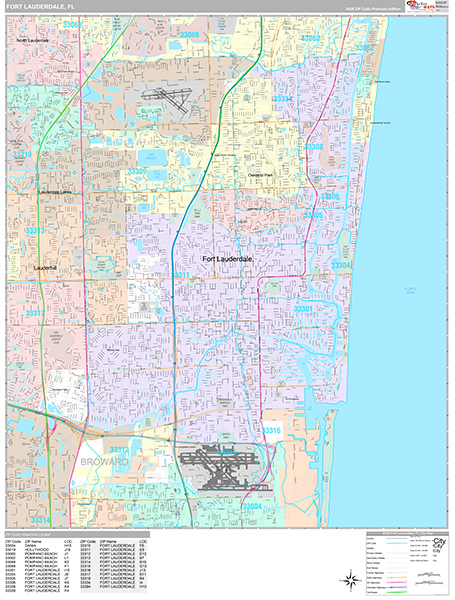 Fort Lauderdale, FL Zip Code Map